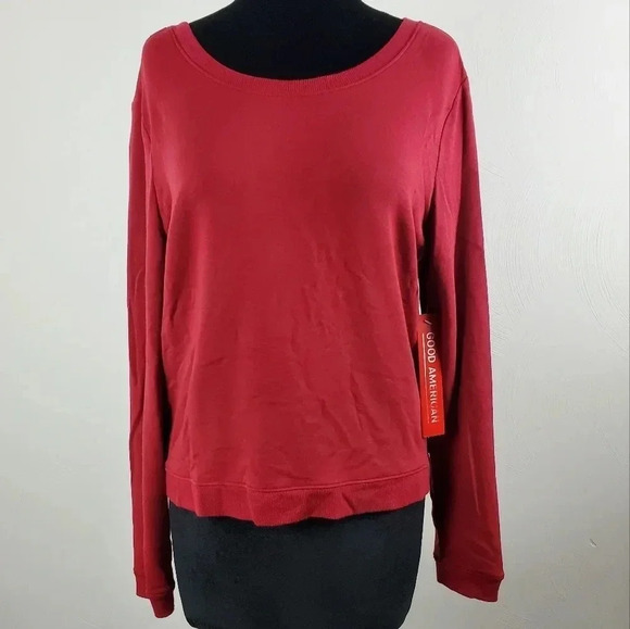 Good American Plunge Back Sweatshirt size 2 - Picture 1 of 15